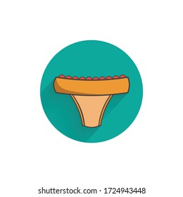 Underpants colorful flat icon with long shadow. woman Underpants flat icon