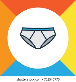 Underpants Colorful Outline Symbol. Premium Quality Isolated Panties Element In Trendy Style.