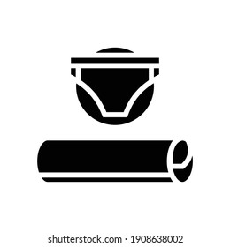 vector de icono de glifo de tela de calzoncillos. signo de tela de calzoncillos. símbolo de contorno aislado ilustración negra