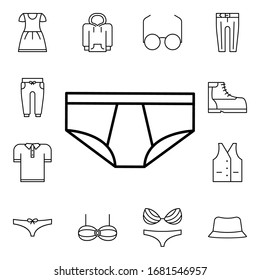 Icono de calzoncillos. Conjunto detallado de iconos de ropa. Diseño gráfico de primera calidad. Uno de los iconos de colección para sitios web, diseño web, aplicación móvil