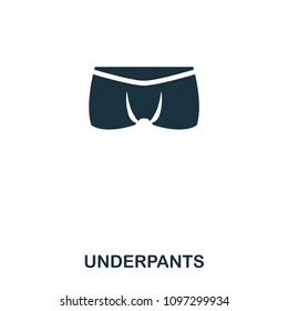 Underpants icon. Flat style icon design. UI. Illustration of underpants icon. Pictogram isolated on white. Ready to use in web design, apps, software, print