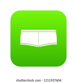 Underpants icon green vector isolated on white background