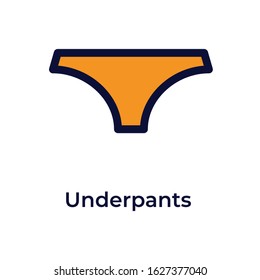 Underpants Icon Line Clothes and Fashion, Trendy Design