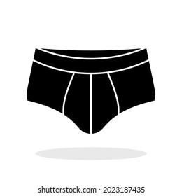 Underpants icon. Men's underwear icon. Vector illustration. Men's underpants vector icon. Black underwear icon