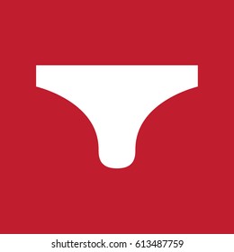 Underpants icon on red background