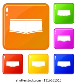 Underpants icons set collection vector 6 color isolated on white background