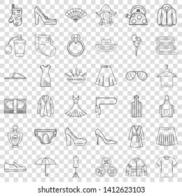 Underpants icons set. Outline style of 36 underpants vector icons for web for any design