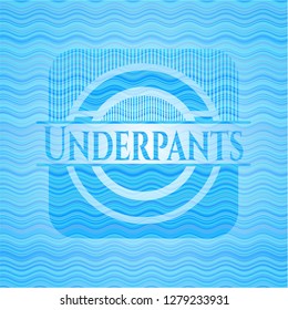 Underpants light blue water style emblem.