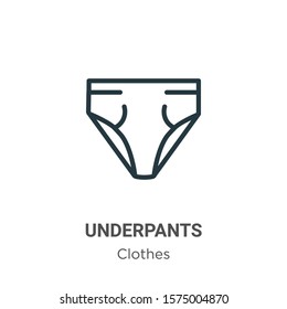 Underpants outline vector icon. Thin line black underpants icon, flat vector simple element illustration from editable clothes concept isolated on white background