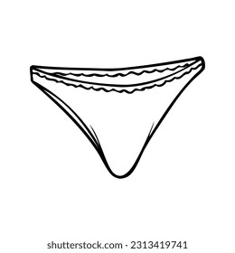 ilustración del vector de contorno de los calzoncillos, aislados en fondo blanco, vista superior