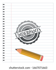 Underpants pencil effect. Vector Illustration. Detailed.