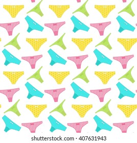Underpants seamless vector pattern. Woman underwear.