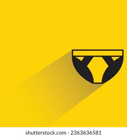 underpants with shadow on yellow background