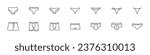 Underpants, underwear vector icon. Underwear trunks, boxer, bikini, lingerie outline icons collection. Underpants icon