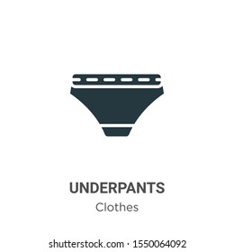 Icono de vector de la luz inferior sobre fondo blanco. Signo de icono de los calzoncillos vectores planos de la colección de ropa moderna para el concepto móvil y el diseño de aplicaciones web.