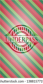 Underpass christmas badge background. Vector Illustration. Detailed.