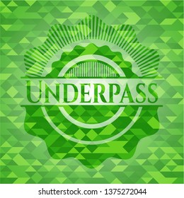 Underpass green emblem with mosaic background