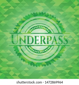 Underpass green mosaic emblem. Vector Illustration. Detailed.