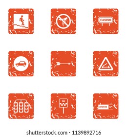 Underpass icons set. Grunge set of 9 underpass vector icons for web isolated on white background