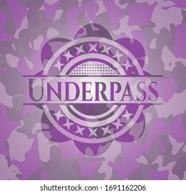 Underpass pink on camouflage pattern. Vector Illustration. Detailed.