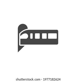Underpass Train Icon Black and White Vector Graphic