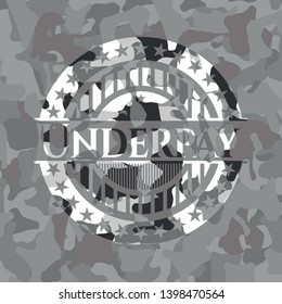 Underpay on grey camouflaged texture
