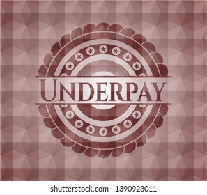 Underpay red geometric pattern emblem. Seamless.