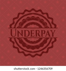 Underpay red icon or emblem