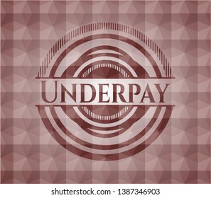 Underpay red seamless geometric pattern emblem. Seamless.