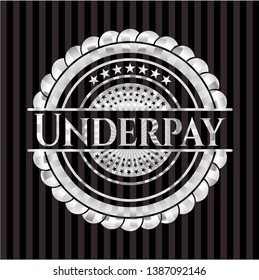Underpay silvery shiny emblem. Vector Illustration. Mosaic.