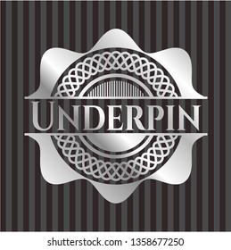 Underpin silvery shiny emblem