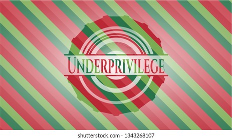 Underprivilege christmas emblem background.
