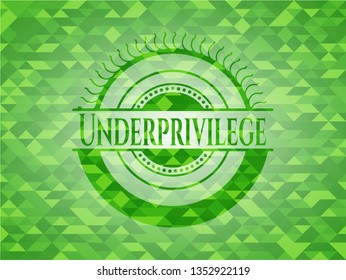 Underprivilege realistic green mosaic emblem