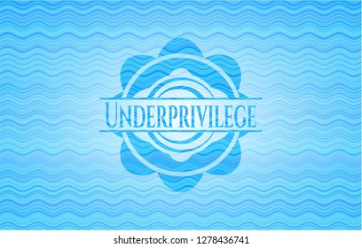 Underprivilege water style badge.