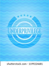 Underprivilege water wave concept style badge.