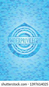 Underprivileged light blue mosaic emblem
