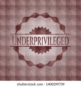 Underprivileged red seamless geometric emblem.