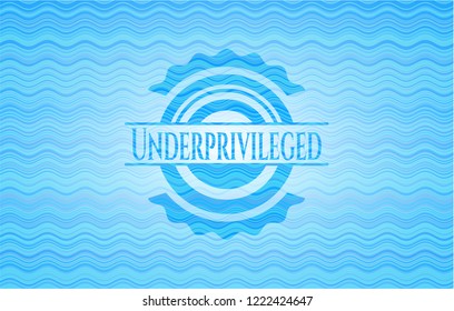 Underprivileged water emblem background.