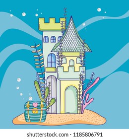 Undersea castle cartoon