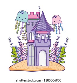 Undersea castle cartoon