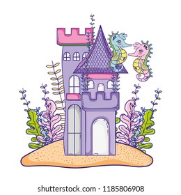 Undersea castle cartoon