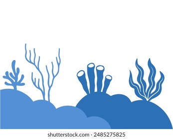 Undersea Ecosystem Line Art Background