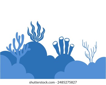 Undersea Ecosystem Line Art Background