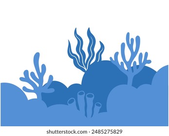 Undersea Ecosystem Line Art Background