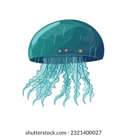 Undersea jellyfish swim over white