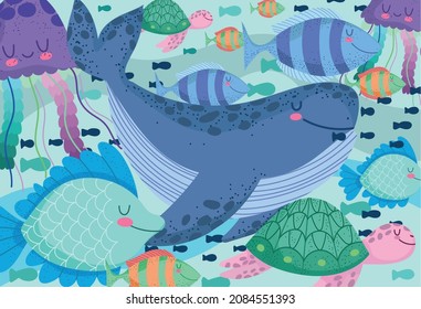 undersea life great variety background