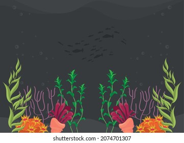 Undersea Scene With Sealife Background