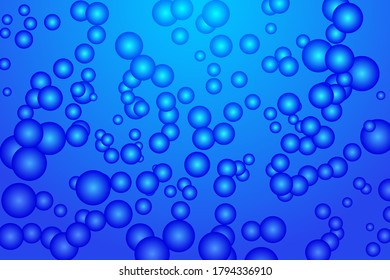 Undersea vector texture. Blue underwater fizzing air bubbles. Vector illustration EPS10
