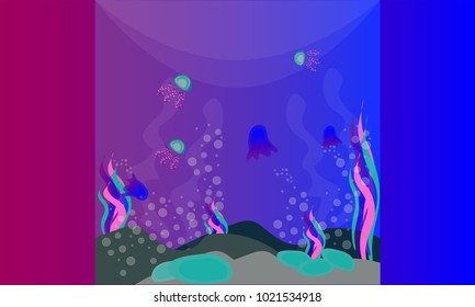Undersea world, vector.