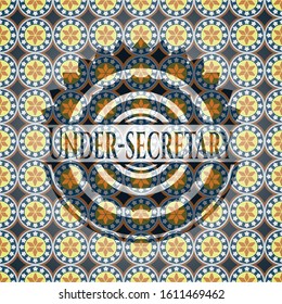 Under-secretary arabesque style emblem. arabic decoration.